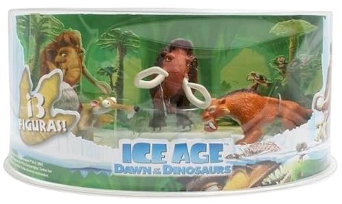 Genérico Kollektion mit 3 Figuren Ice - Age - Display mit 3 Figuren der Charaktere Die Eiszeit - Manny, SID, Scrat und Diego (Manny, Diego und Scrat) von Genérico
