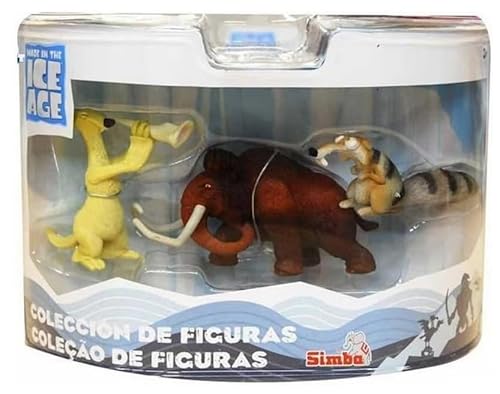 Genérico Kollektion mit 3 Figuren Ice - Age - Display mit 3 Figuren der Charaktere Die Eiszeit - Manny, SID, Scrat und Diego (Manny, SID und Scrat) von Genérico