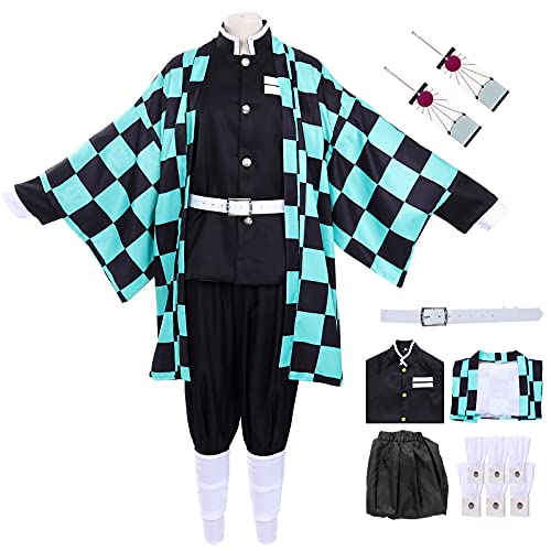 Generico Kostüm Set Cosplay Anime Kostüm Halloween Ohrring Für Kinder Von Tanjiro Nezuko Halloween Karneval Kostüme Mädchen Anime Earrings (XL, Tanjirou) von Generico