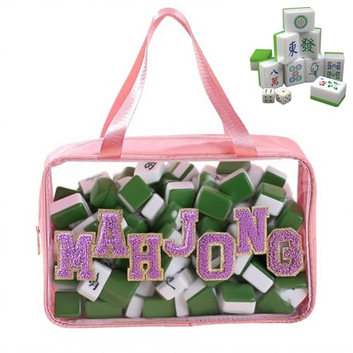Genérico Mahjong-Chip-Taschen mit Reißverschluss, Tragetasche für Mahjong-Spiele, große Kapazität für Spiele, Abend, Picknick, Camping, Veranstaltungen, Familienfeiern von Genérico