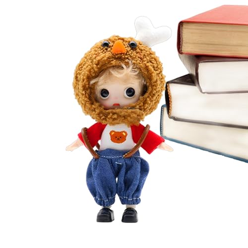 Genérico Modische Puppe, Anime-Puppen für Mädchen, Spielzeug für frittierte Hühnerköpfe mit Kleidung, Anime-Figuren mit Augen, sammelbar für Kinder, Weihnachten, Halloween von Genérico