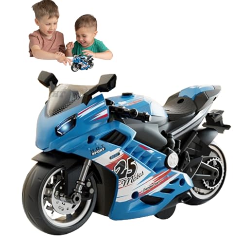 Genérico Motorrad-Spielzeug-Set: Eigenschaften Sound und Licht, freundlich mit Rückwärtsmotor für Kinder, Mädchen, Erwachsene von Genérico