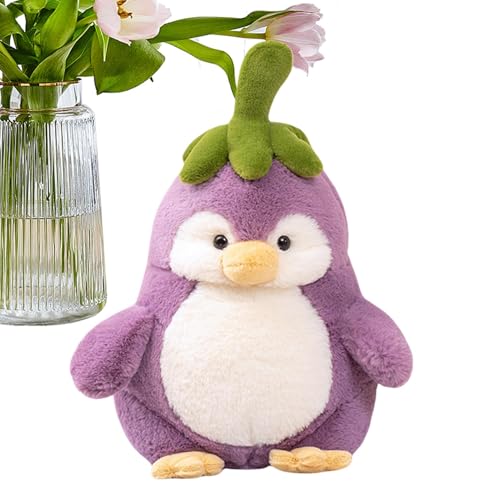 Genérico Niedliches Pinguin-Plüschtier, Plüschtier, Pinguin, Reisespielzeug, süßer Luxus, weich, Spielzeug, Luxus-Spielzeug, Heimdekoration, Plüschkissen, Aubergine, Cartoon von Genérico