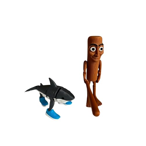 Genérico Packung Mit 2 Mini-Figuren - Tung Tung Sahur (10 x 3 x 2 cm) & Tralala (9 x 5 x 4 cm) | | von Hand Montiert | Handwerkliche Kollektion von Genérico