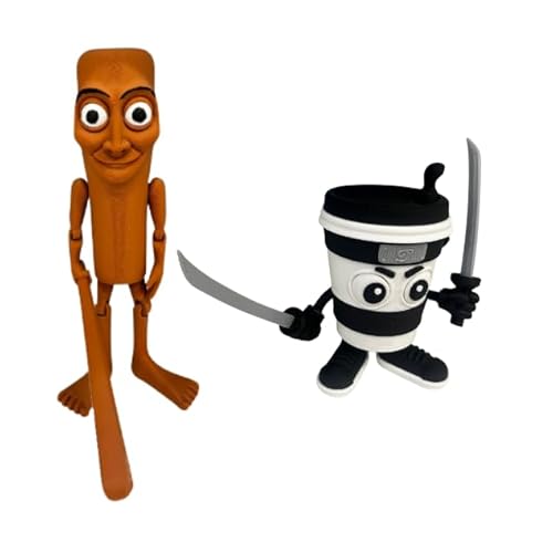 Genérico Packung mit 2 beweglichen Figuren Brainrot – Tung Tung Tung Sahur und Cappuccino Assassine – originelle Dekoration und Sammlerstücke Genérico Packung mit 2 beweglichen Figuren Brainrot – Tung Tung Tung Sahur und Cappuccino Assassine – originelle Dekoration und Sammlerstücke von Genérico