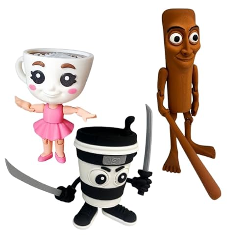 Genérico Packung mit 3 beweglichen Figuren Brainrot – Cappuccino-Killer, Ballerina Cappuccino und Tung Tung Tung Sahur – Dekoration und Sammlerstücke Genérico Packung mit 3 beweglichen Figuren Brainrot – Cappuccino-Killer, Ballerina Cappuccino und Tung Tung Tung Sahur – Dekoration und Sammlerstücke von Genérico