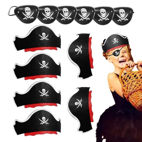 Genérico Piratenhut-Set, Halloween-Kostüm, Piraten-Kostüm, Augenklappen, Schwerterhüte für Halloween, Cosplay Genérico Piratenhut-Set, Halloween-Kostüm, Piraten-Kostüm, Augenklappen, Schwerterhüte für Halloween, Cosplay von Genérico