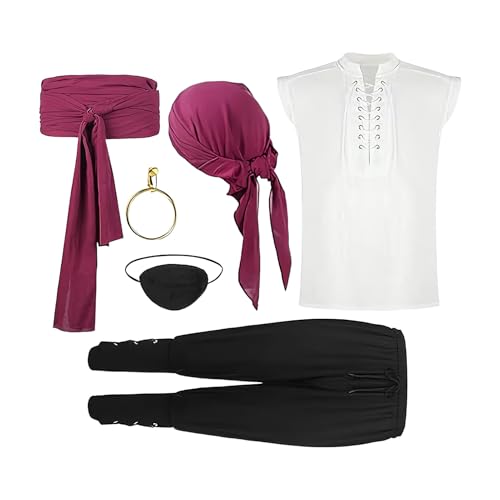 Genérico Piratenkostüme für Halloween, Piraten-Kostüm und Zubehör, Halloween-Kostüm für Erwachsene, Kostümpartys, Karneval, Geschenk für Freund oder Vater Genérico Piratenkostüme für Halloween, Piraten-Kostüm und Zubehör, Halloween-Kostüm für Erwachsene, Kostümpartys, Karneval, Geschenk für Freund oder Vater von Genérico