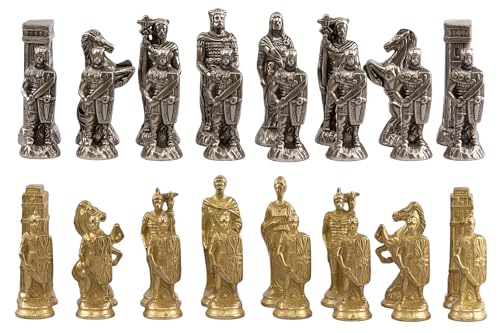 Genérico Romans VS Barbarians Set Solid Metal Chess Pieces New von Genérico