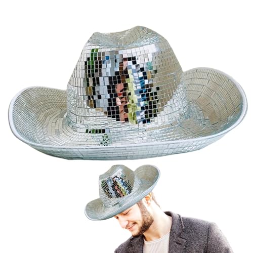 Genérico Spiegelglas mit Kugelhut, Disco-Hut | Atemberaubende Discokugelhüte für DJ Club Stage Bar Dance von Genérico