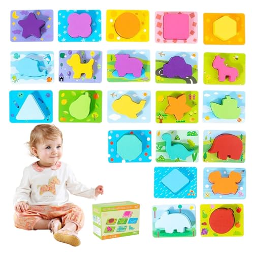 Genérico Spiel mit passenden Formen für Kinder, farblich passendes Spiel, sicheres Lernbrett mit einfachen Griffen für Feinmotorik in Kindertagesstätte und Kindergarten von Genérico