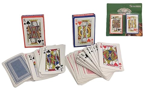 Generico Spielkarten Set 2 Decks Pokerkarten Black Jack Karten Rommino Karten Leiterkarten 40 Playng Cards Plastifizierte Karten Burraco-Karten, 2 Decks à 54 Karten, 108 Karten von Generico