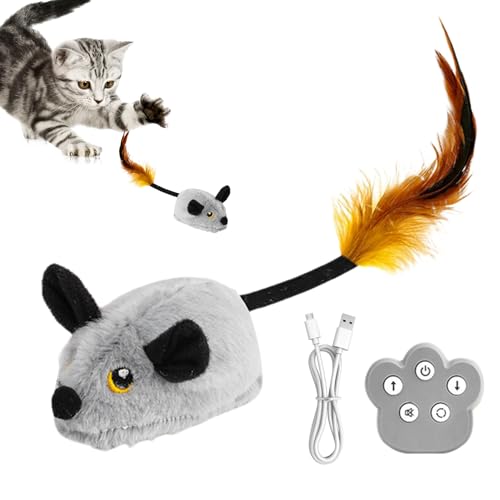 Genérico Spielzeug für Katzen, die sich bewegen, interaktive Plüschmäuse für Haustiere, wiederaufladbar, mit Fernbedienung, Licht und Sound, realistisches Spielzeug für alle Rassen Genérico Spielzeug für Katzen, die sich bewegen, interaktive Plüschmäuse für Haustiere, wiederaufladbar, mit Fernbedienung, Licht und Sound, realistisches Spielzeug für alle Rassen von Genérico