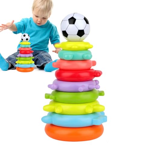 Genérico Spielzeug mit stapelbaren Ringen, Kinderspiel mit Regenbogen zum Stapeln, bunter Balance-Turm für Reisen, Zuhause, Schule und Kinderschule Genérico Spielzeug mit stapelbaren Ringen, Kinderspiel mit Regenbogen zum Stapeln, bunter Balance-Turm für Reisen, Zuhause, Schule und Kinderschule von Genérico