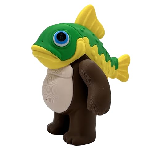 Genérico Trippi Troppi – Gelenkfigur XL, 11 cm, Brainrot Italian Memes – Bär mit Fischkopf, Brain Rot Virale italienische Memes – Tung Tung Tung Sahur, Capuccinno Assasino von Genérico