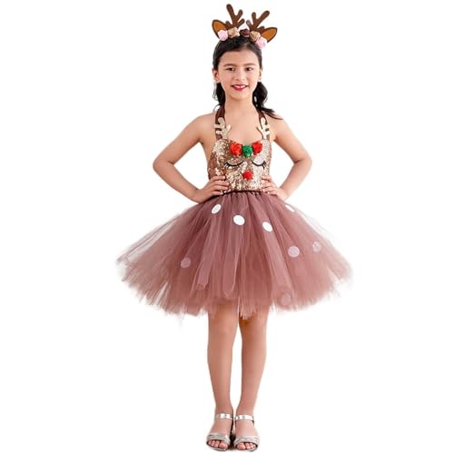 Genérico Tutu Rock – Braunes Tutu Tier-Kostüm | Reindeerkostüm für Kinder | Weihnachts-Outfit mit Hirsch-Antler Stirnbänder für Mädchen Weihnachten Ballett Kostüm Elk Kostüm Genérico Tutu Rock – Braunes Tutu Tier-Kostüm | Reindeerkostüm für Kinder | Weihnachts-Outfit mit Hirsch-Antler Stirnbänder für Mädchen Weihnachten Ballett Kostüm Elk Kostüm von Genérico