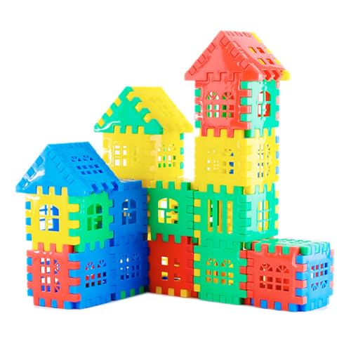 Genérico Verflochtene Bausteine Typ Waffel, ineinandergreifende Bausteine für Kinder, Lernspielzeug zum Bauen von stapelbaren Bausteinen, kreatives und tragbares T-Bau-Spielzeug von Genérico