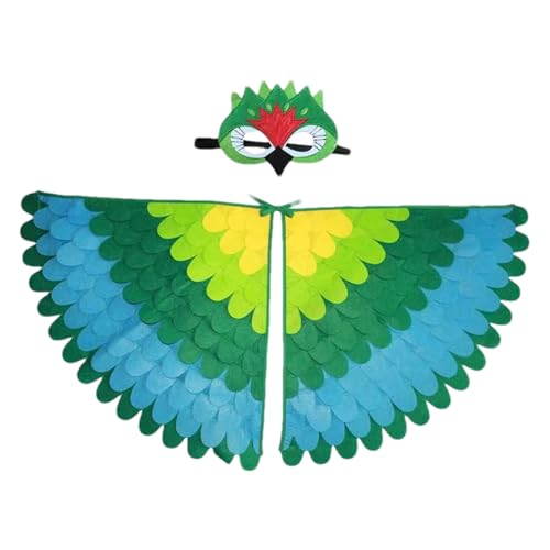 Genérico Vogelflügel-Kostüm, faltbarer Vogelflügel für Kinder, winddicht, bunter Flügel, weiche Vogelflügel für Cosplay, bunte Vogelflügel zum Spielen, Taubenflügel-Kostüm von Genérico