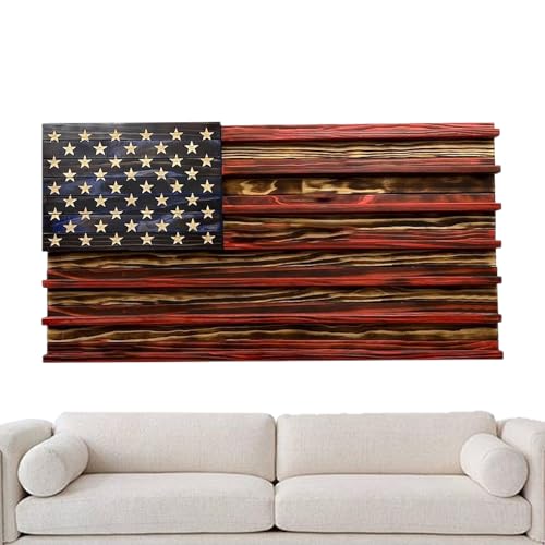 Genérico Währungsanzeige der Flagge Challenge, Wanddisplay für die Münze der amerikanischen Flagge, Wandausstellung für Sammelräume aus Holz, mit 7 Reihen von Genérico