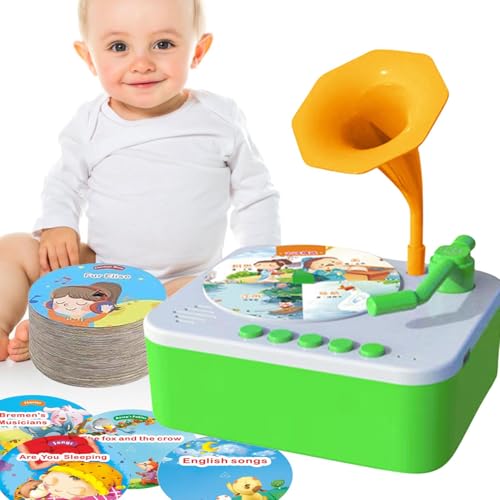 Gramophone Storyteller Music Box, Phonographischer Musik-Player mit 96 Karten, sensorischer Musik-Player für mehr als 3 Jahre von Genérico