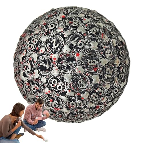 Große Würfel mit 100 Seiten: Rollenspielwürfel, Einzelspielwürfel D100 | D100 Metal Dice 50 mm Single 100 | Polyester Spielset aus Metall, auffälliges Design-Spielzeug, sagt Große Würfel mit 100 Seiten: Rollenspielwürfel, Einzelspielwürfel D100 | D100 Metal Dice 50 mm Single 100 | Polyester Spielset aus Metall, auffälliges Design-Spielzeug, sagt von Genérico