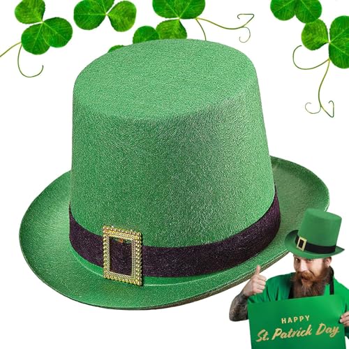 Grüner St. Patrick's Day-Hut – Vliesstoffmützen, irischer Tag Kostümzubehör, 27,9 x 15 cm ST Patricks Tag Feier Shamrock Hut für Zuhause von Genérico