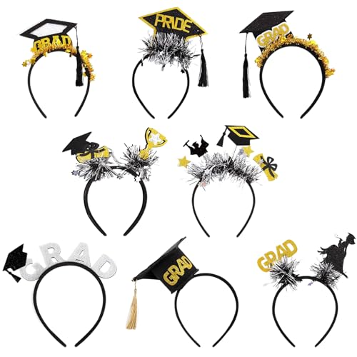 Haarreif für Abschlussfeier, Filz, 8 Stück, Haarreif mit Glitzer, für Abschlussfeier, Vorschule, Kindergarten, Universität, Zubehör für Fot Haarreif für Abschlussfeier, Filz, 8 Stück, Haarreif mit Glitzer, für Abschlussfeier, Vorschule, Kindergarten, Universität, Zubehör für Fot von Genérico
