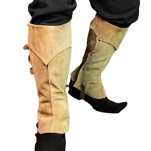 Hacker-Cover | Steampunk-Stiefel aus Kunstleder, Neuheiten der mittelalterlichen Renaissance, Kostümzubehör für Erwachsene mit Bündeln in Schuhen für Erwachsene von Genérico