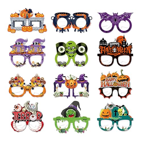 Halloween-Brille, Requisiten für Halloween-Fotokabinen, 12 Stück, Halloween-Brille, Requisiten für Halloween-Fotokabinen, Zubehör für Halloween-Fotokabinen, Fies-Brille Halloween-Brille, Requisiten für Halloween-Fotokabinen, 12 Stück, Halloween-Brille, Requisiten für Halloween-Fotokabinen, Zubehör für Halloween-Fotokabinen, Fies-Brille von Genérico