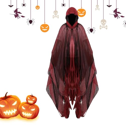 Halloween Geisterumhang, Geisterumhang mit Kapuze für Rollenspiel Horrorfestival Cosplay Spukhaus Cosplay von Genérico