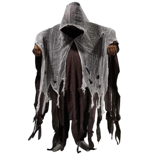 Halloween-Geisterumhang, Halloween-Kostüm für Erwachsene, männlicher Geist, Horror-Hexenumhang für Erwachsene, atmungsaktiv, gruselig und atmungsaktiv von Genérico