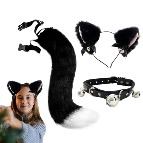 Halloween-Haarreif, Cosplay-Kostüme für Damen, einzigartige Kostüm-Haarbänder, Haarreif mit Ohren und Schwanz, innovatives Halloween-Zubehör für Halloween-Kostümpartys von Genérico