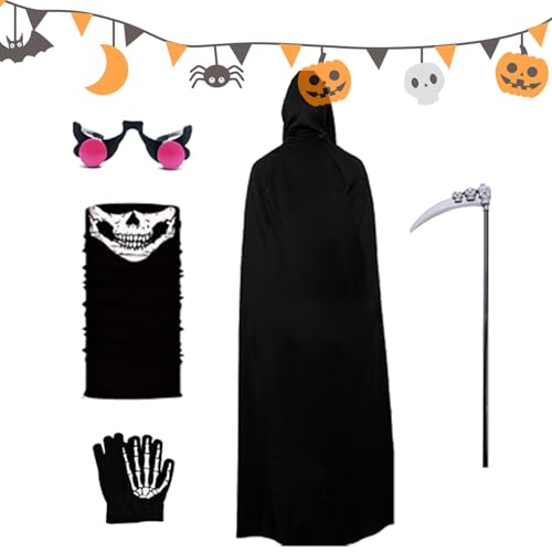 Halloween-Kostüm-Schichten – Umhang mit Kapuze für Erwachsene für Halloween | Zubehör für Halloween-Kostüme | Halloween-Kostüm-Set für Kinder | Halloween-Kostüm-Schichten – Umhang mit Kapuze für Erwachsene für Halloween | Zubehör für Halloween-Kostüme | Halloween-Kostüm-Set für Kinder | von Genérico