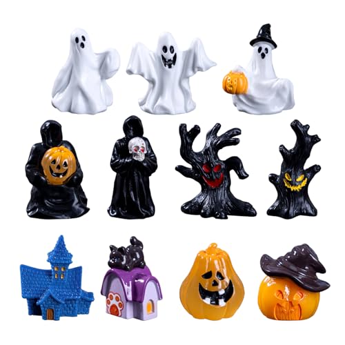 Halloween-Miniaturen erschreckende Dekorationen für Puppenhaus oder Miniaturdorf beinhalten Geisterkürbisskelette, Tischzubehör und Zauberszenen, perfekt für die Erstellung eines Amb von Genérico