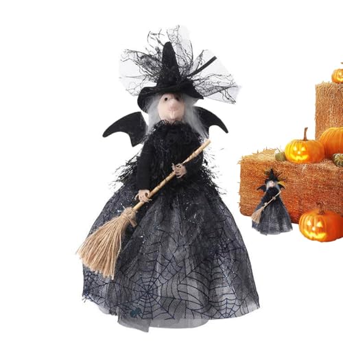 Halloween Witch Doll Stofffigur Gruseliges Ornament, gruseliger Topper, Dekoration für das Haus mit spitzem Hut für Kamin, Kaminregal, D Halloween Witch Doll Stofffigur Gruseliges Ornament, gruseliger Topper, Dekoration für das Haus mit spitzem Hut für Kamin, Kaminregal, D von Genérico