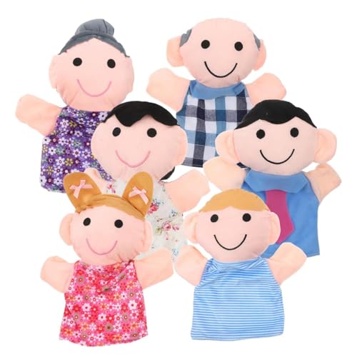 Handpuppen, Handpuppen für Erwachsene – 6 x Handpuppen aus Plüsch für kleine Kinder, Mitglieder der Cartoon-Familie, Rollenspielfigur, interaktives Nar-Spiel Handpuppen, Handpuppen für Erwachsene – 6 x Handpuppen aus Plüsch für kleine Kinder, Mitglieder der Cartoon-Familie, Rollenspielfigur, interaktives Nar-Spiel von Genérico