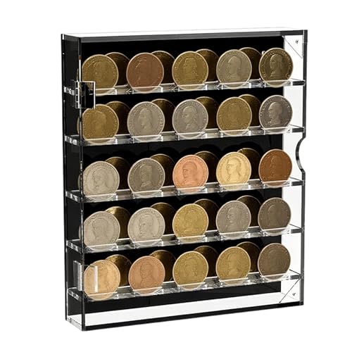 Herausforderungsmünzenständer, Aufbewahrungsbox aus transparentem Acryl, Aufbewahrungsständer mit herausnehmbaren Regalen für Medaillensammlung an der Wand oder von Genérico