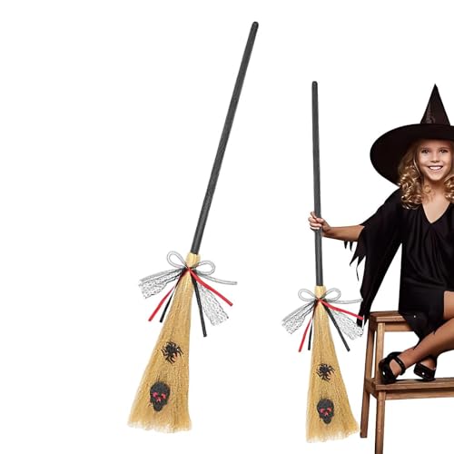 Hexenbesen für Kinder, Zauberbesen für Halloween, Halloween, mit abnehmbarem Griff, Cosplay, Hexe, Besen für Kinder, Erwachsene, Besen, Party-Zubehör von Genérico