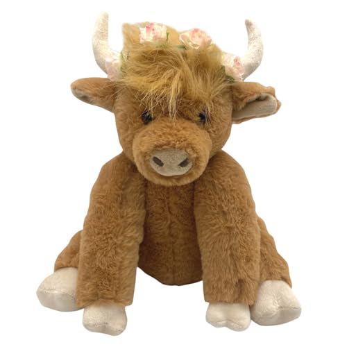 Highland Cow Plush - Bauernhof-Tierspielzeug, 25,4 cm, weiche braune Puppe | realistische Gelenkfigur, kuscheliges Yak-Plüschtier, bequem zum Schlafen, Soundspielzeug Highland Cow Plush - Bauernhof-Tierspielzeug, 25,4 cm, weiche braune Puppe | realistische Gelenkfigur, kuscheliges Yak-Plüschtier, bequem zum Schlafen, Soundspielzeug von Genérico