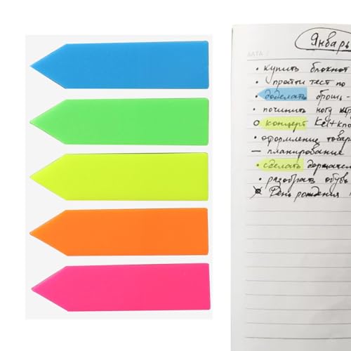 Hinweisaufkleber – klebrige Index-Tabs, 100 Stück, fluoreszierende Identifikationsaufkleber, bunte Papieretiketten-Aufkleber von Genérico