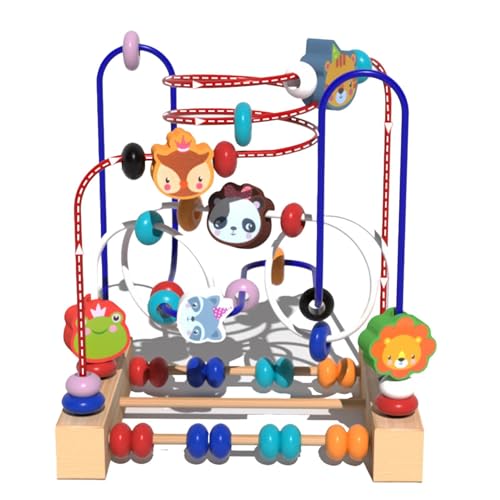Holzperlen-Labyrinth - Aktivitätsspielzeug für Kleinkinder, pädagogische Bausteine | Achterbahn mit Perlen für Kinder, Vorschul-Lernspielzeug für Kinder Holzperlen-Labyrinth - Aktivitätsspielzeug für Kleinkinder, pädagogische Bausteine | Achterbahn mit Perlen für Kinder, Vorschul-Lernspielzeug für Kinder von Genérico
