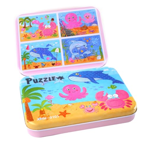 Holzpuzzle für Kinder, 4 Puzzles in 1, 56 Teile, kognitive pädagognitive Puzzle, Vorschule, Kindergarten, Meerestiere Holzpuzzle für Kinder, 4 Puzzles in 1, 56 Teile, kognitive pädagognitive Puzzle, Vorschule, Kindergarten, Meerestiere von Genérico