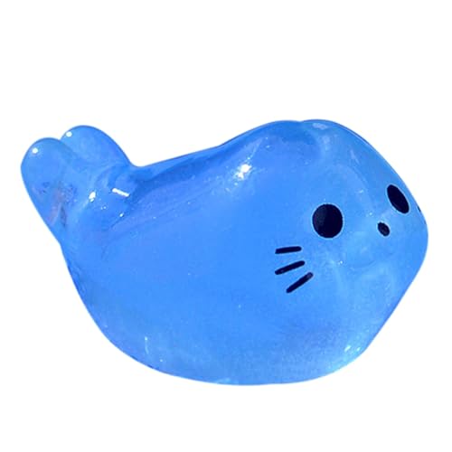 Im Dunkeln leuchtende Tiere, Dekoration aus dunklem Delfinharz, Tierfiguren aus Kunstharz, Miniatur-Aquarium, kleine Robbe, niedliche Miniaturfiguren mit Siegel von Genérico