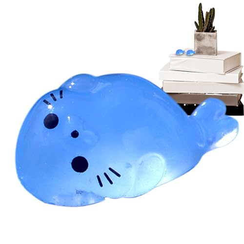 Im Dunkeln leuchtende Tiere, Dekoration aus dunklem Delfinharz, Tierfiguren aus Kunstharz, Miniatur-Aquarium, kleine Robbe, niedliche Miniaturfiguren mit Siegel von Genérico