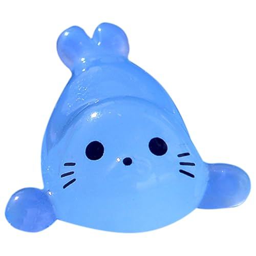 Im Dunkeln leuchtende Tiere, Dekoration aus dunklem Delfinharz, Tierfiguren aus Kunstharz, Miniatur-Aquarium, kleine Robbe, niedliche Miniaturfiguren mit Siegel von Genérico