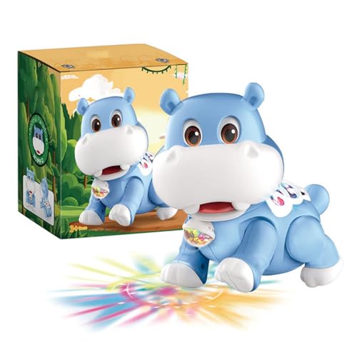 Interaktives Zugspielzeug für Kleinkinder, Musikspielzeug von Hippo Baby | Beleuchtung beim Gehen und Bewegen des sensorischen Spiels | Lustiger interaktiver Tanz, mit Spielzeug von Genérico