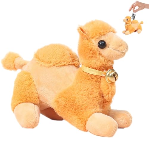 Kamel-Schlüsselanhänger mit Kamelpuppe, Plüschtier, Kamel, Plüschtier, Kamel, Plüschtier, Kamel, Plüsch, Schlüsselanhänger, Tasche, Zubehör aus flauschigem Leder von Genérico