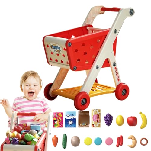 Kinder wollen den Einkaufswagen spielen - Supermarkt-Trol-Spielzeug, Essens-Set und Spielzubehör | Durable Role Cart Cart Cart Outdoor fantasievolle Mädchen Kinder wollen den Einkaufswagen spielen - Supermarkt-Trol-Spielzeug, Essens-Set und Spielzubehör | Durable Role Cart Cart Cart Outdoor fantasievolle Mädchen von Genérico