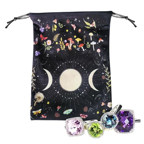 Kleine Schmucktasche, Mondphasen-Tarotbeutel mit Kordelzug, aus Baumwollleinen, tragbar, Geschenktasche für Tarot-Enthusiasten, Zauberer kann Pa sein Kleine Schmucktasche, Mondphasen-Tarotbeutel mit Kordelzug, aus Baumwollleinen, tragbar, Geschenktasche für Tarot-Enthusiasten, Zauberer kann Pa sein von Genérico
