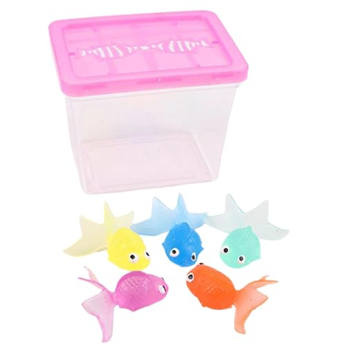Kleines Aquarium mit beweglichem Kunstfisch, Fischfigurenspiel, Katzenfischerei, Simulation von schwimmenden Fischen, kleine Figuren, Meerestiere von Genérico